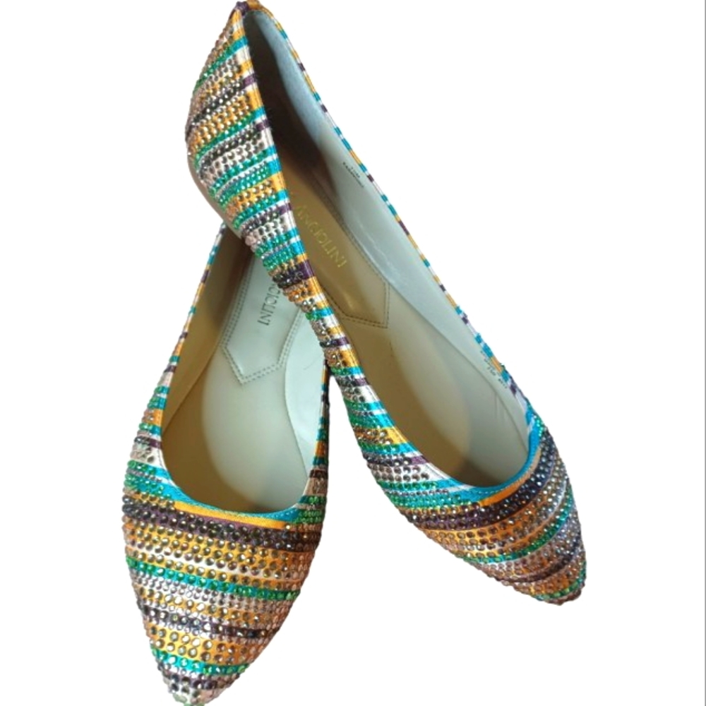 Enzo Angiolini Rhinestone Flats